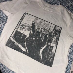 Urban Outfitters White Graphic Crop Top